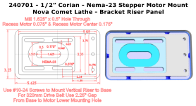 1/2" Corian Stepper Motor Mount