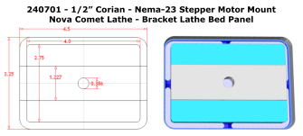1/2" Corian Stepper Motor Mount